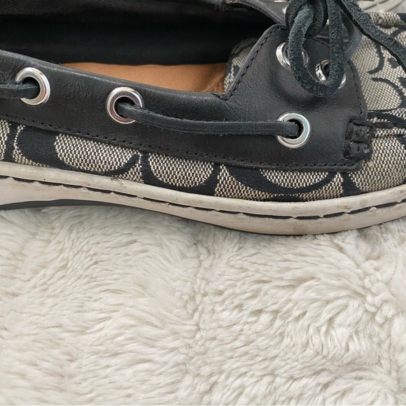 Coach Black and Gray Signature Loafers Flats Size 7 - Picture 7 of 15